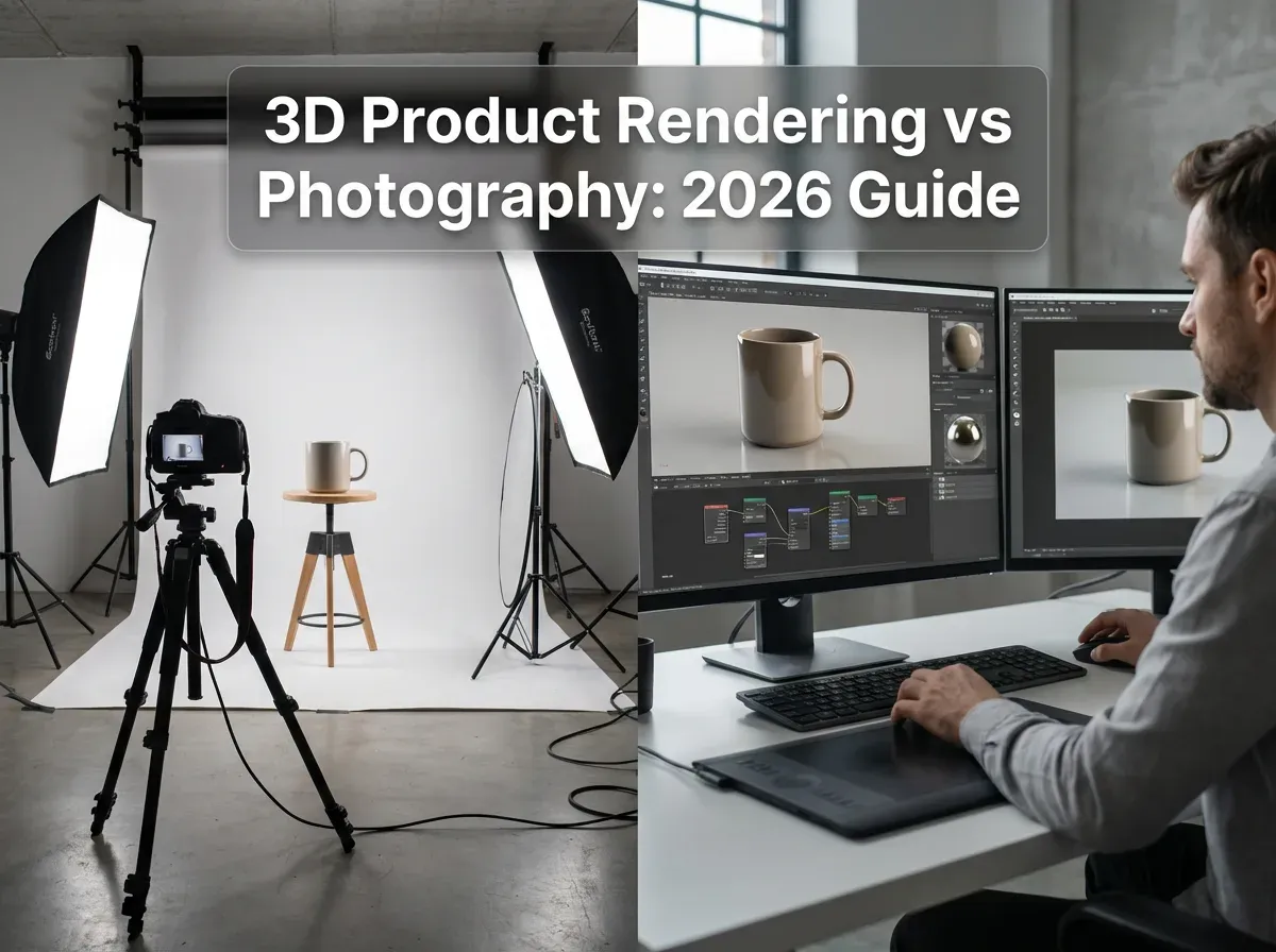 3d product rendering vs photography