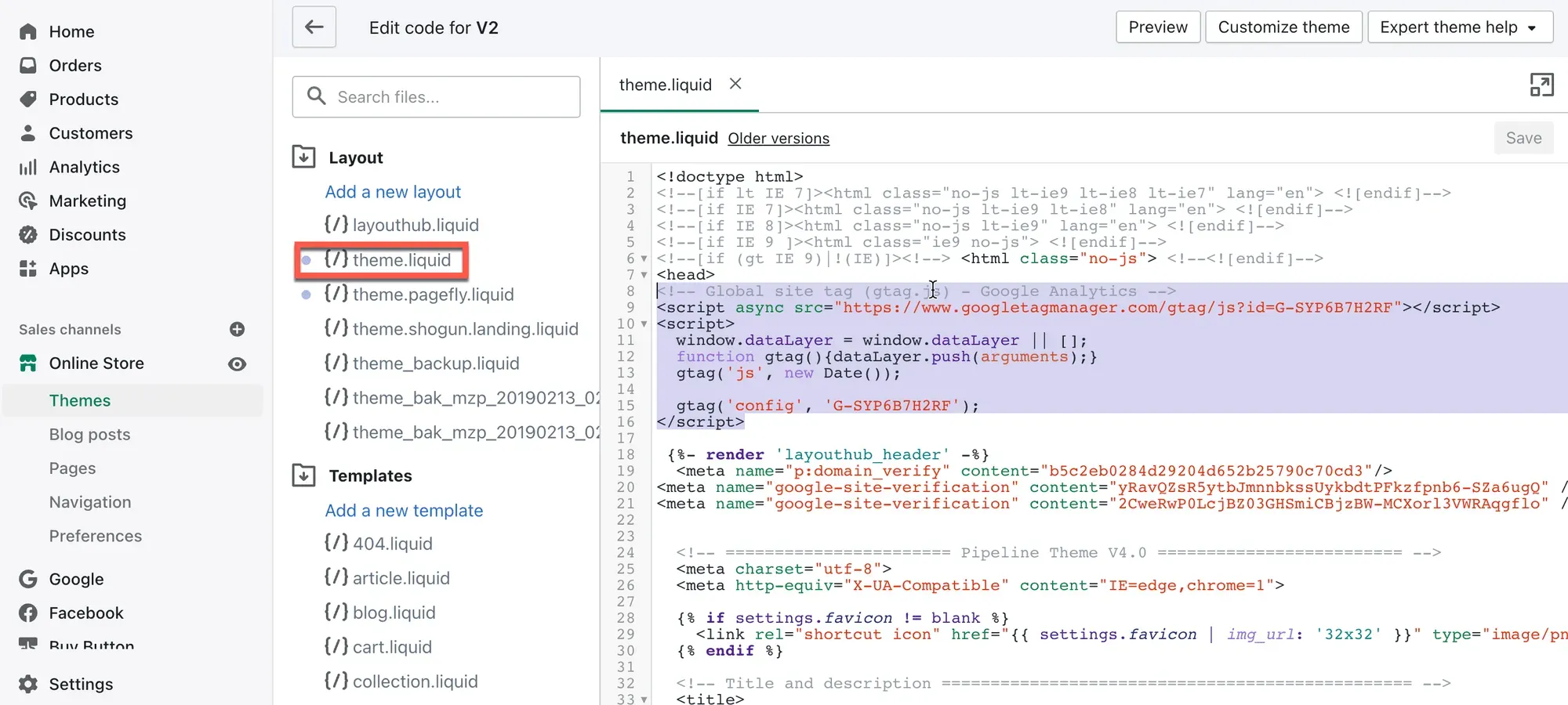 Google Analytics Code Paste