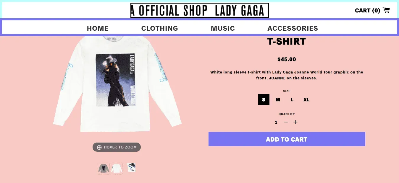 Lady Gaga Official Shop Shopify 2