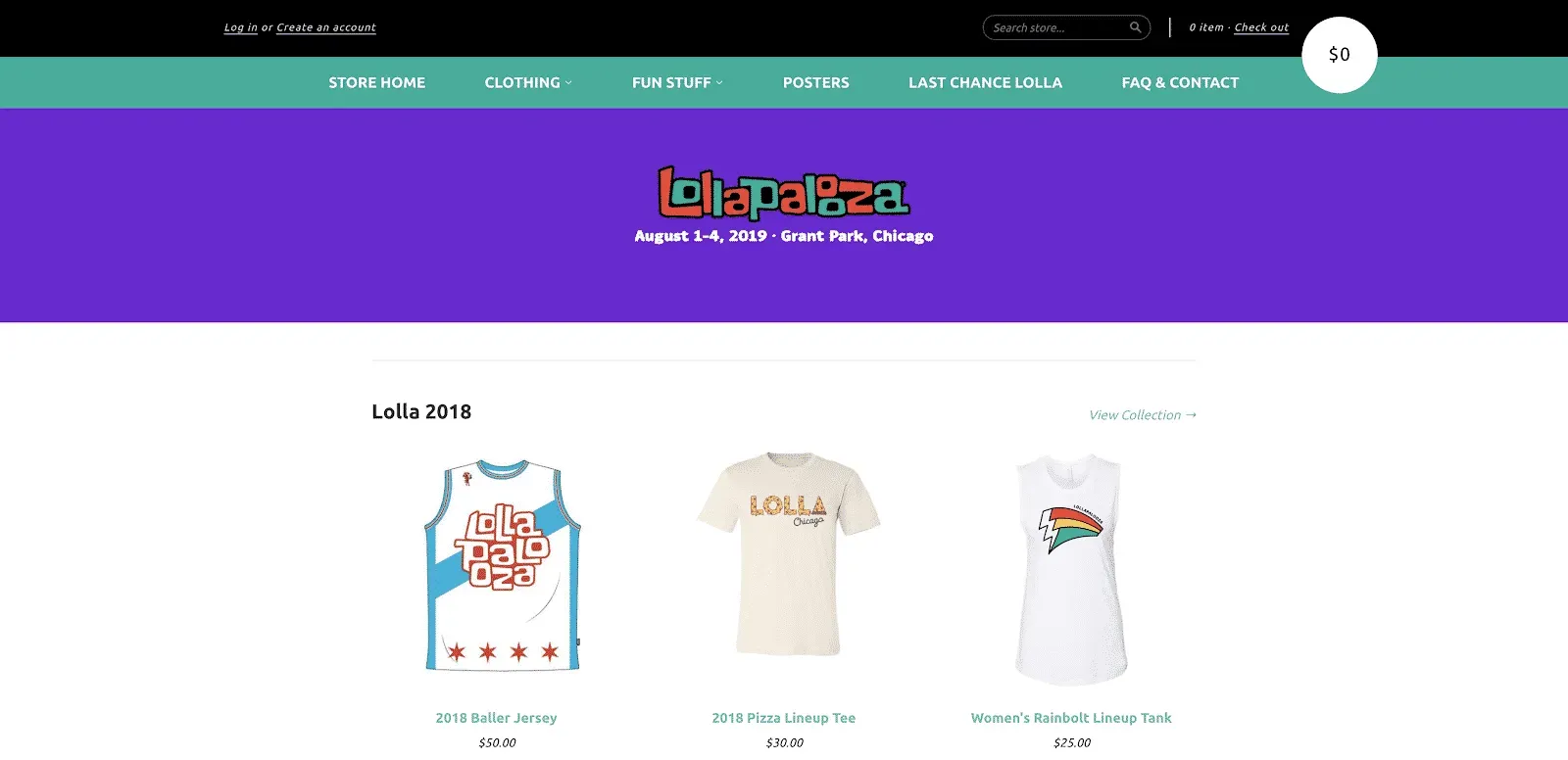 LollaShop Online Lollapalooza