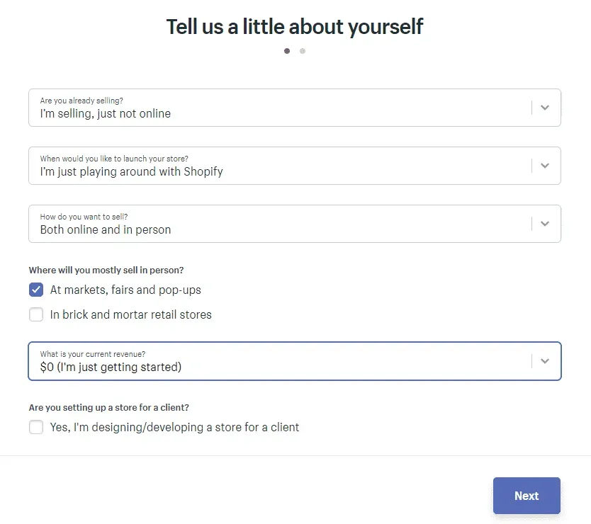 Shopify Sign Up Step 1 2