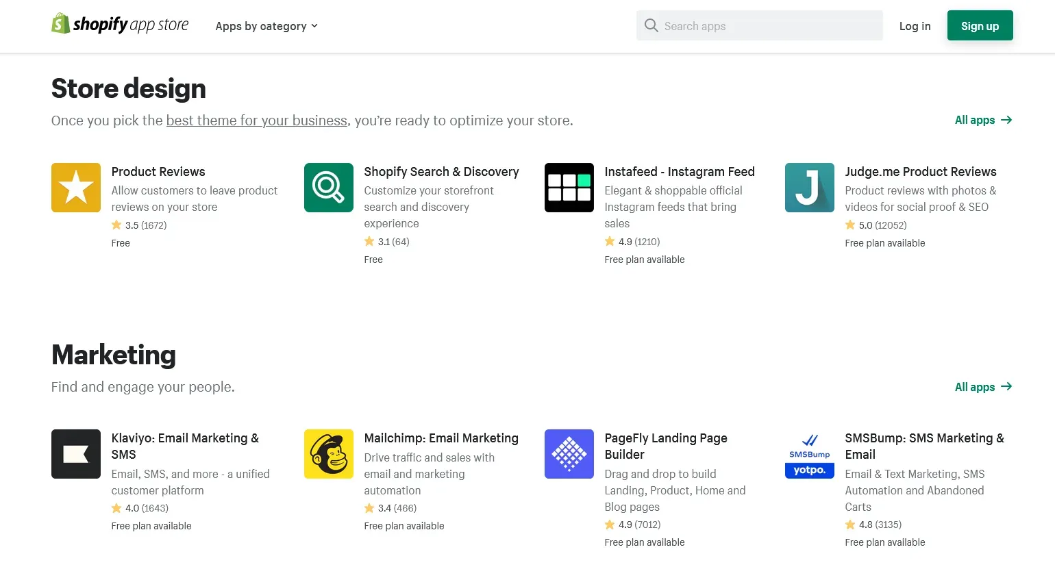 Shopify vs Volusion - Shopify App Store