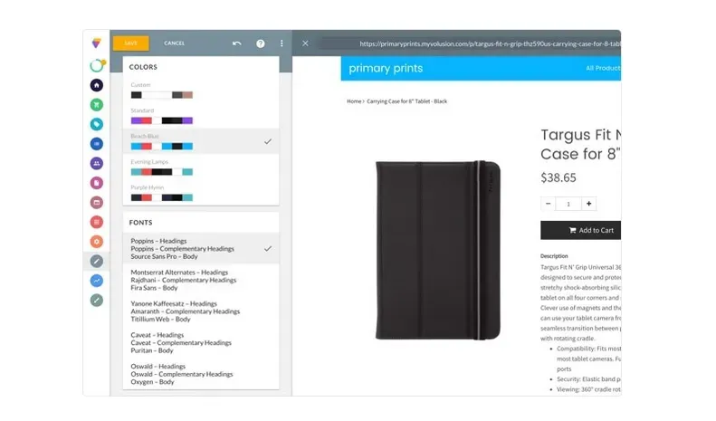 Shopify vs Volusion - Volusion Editor