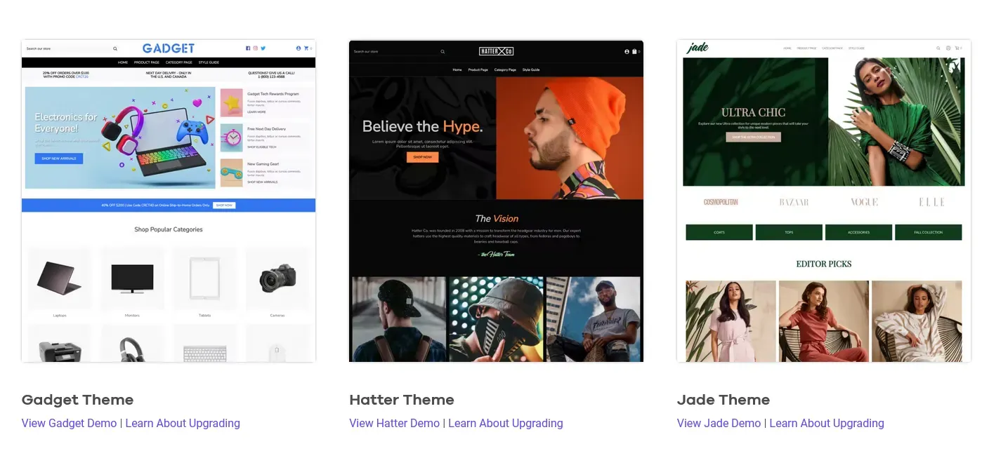 Shopify vs Volusion - Volusion Themes