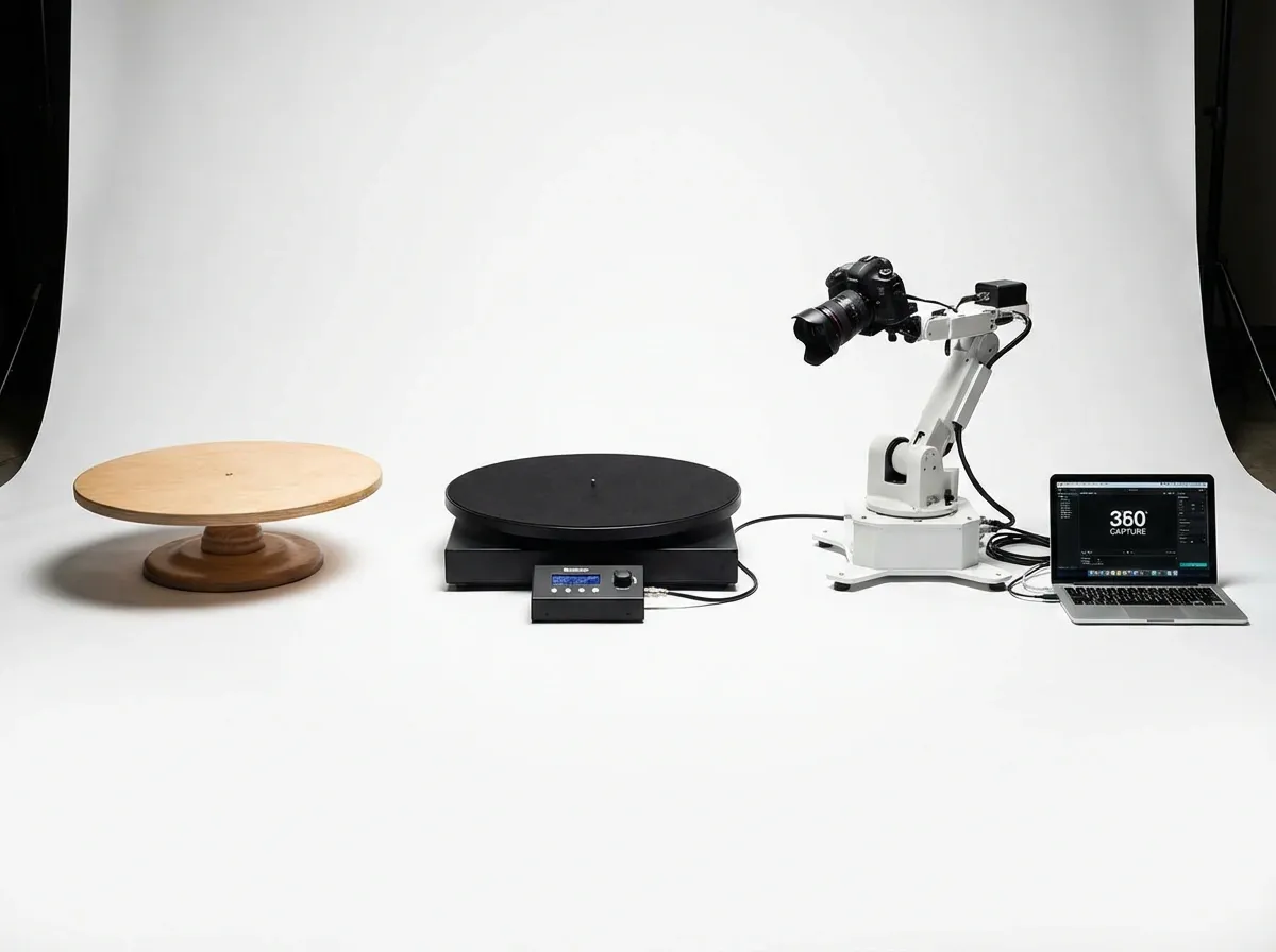 Turntable Types Manual Motorized and Automated 360 Systems.webp