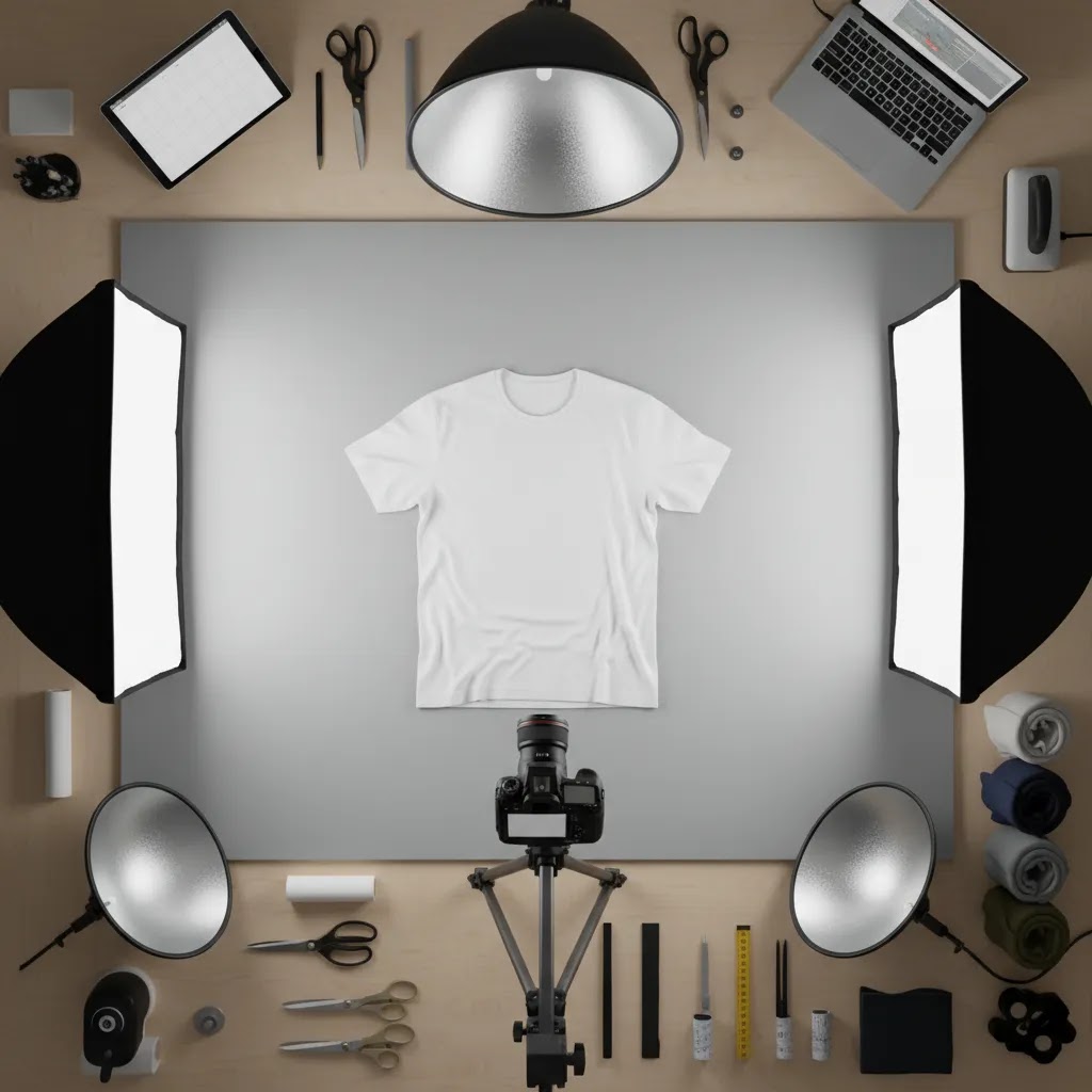 flat-lay-t-shirt-photography-ideas-setup-with-overhead-camera-lighting-backgroun.jpg