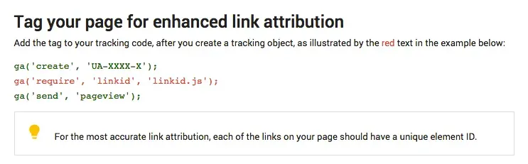 google analytics enhanced link attribution