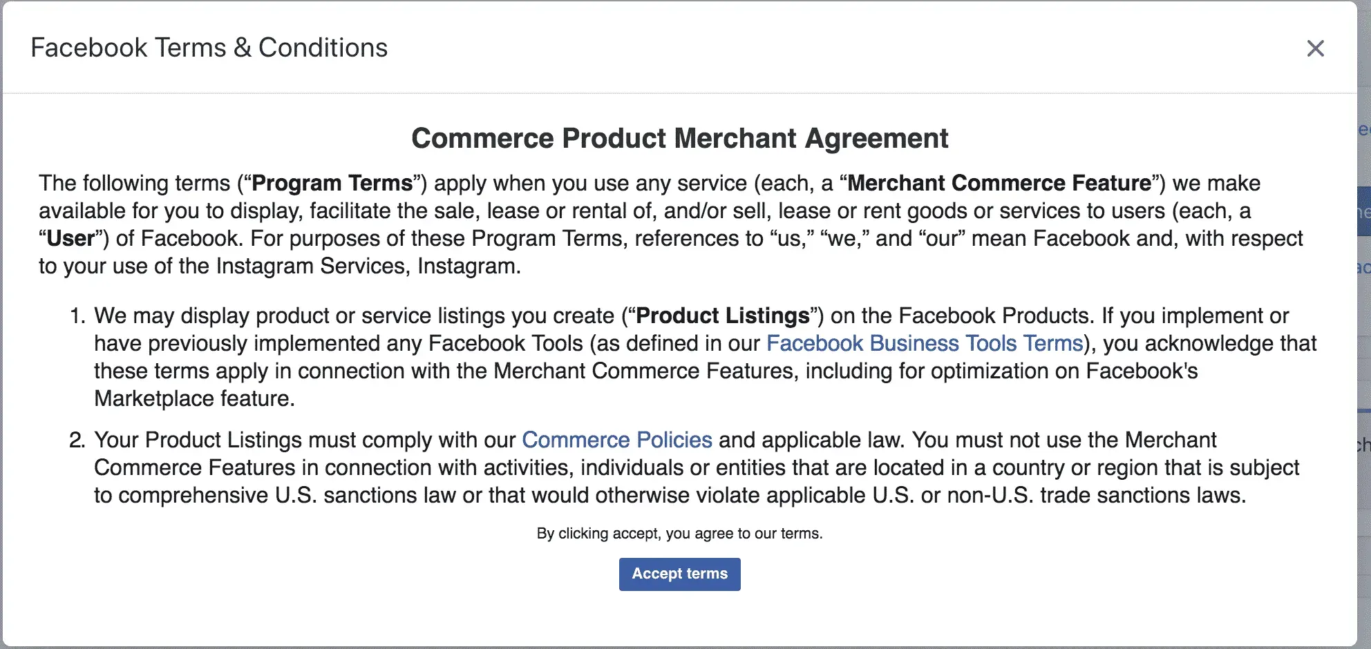 shopify facebook accept terms 1024x485