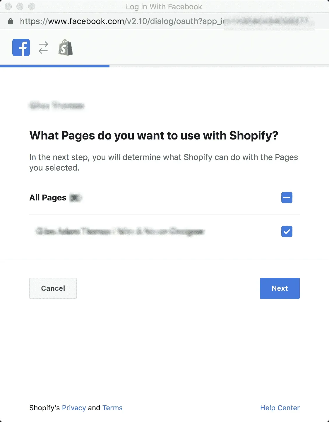 shopify facebook connect facebook choose page 1 799x1024