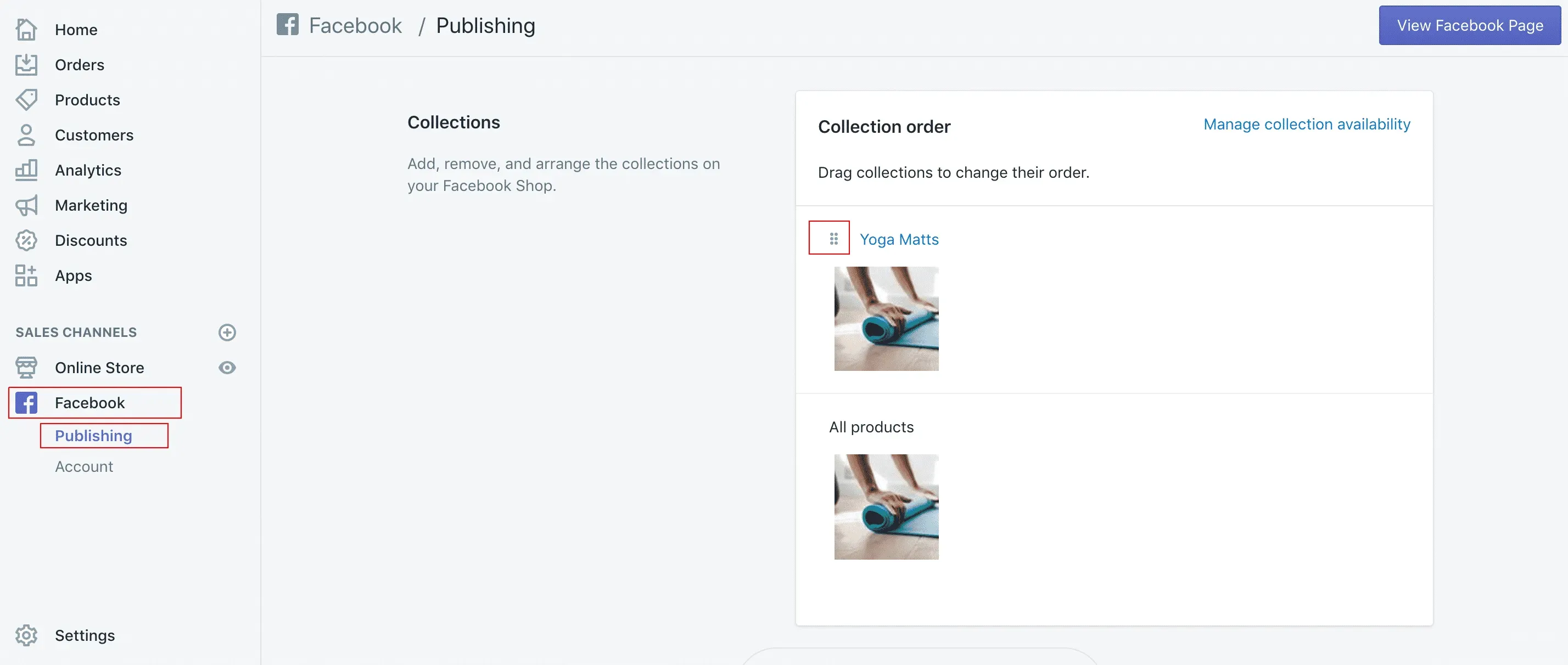 shopify facebook shop reorder collection 1 1024x435