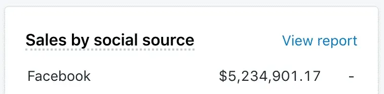 shopify facebook social source revenue