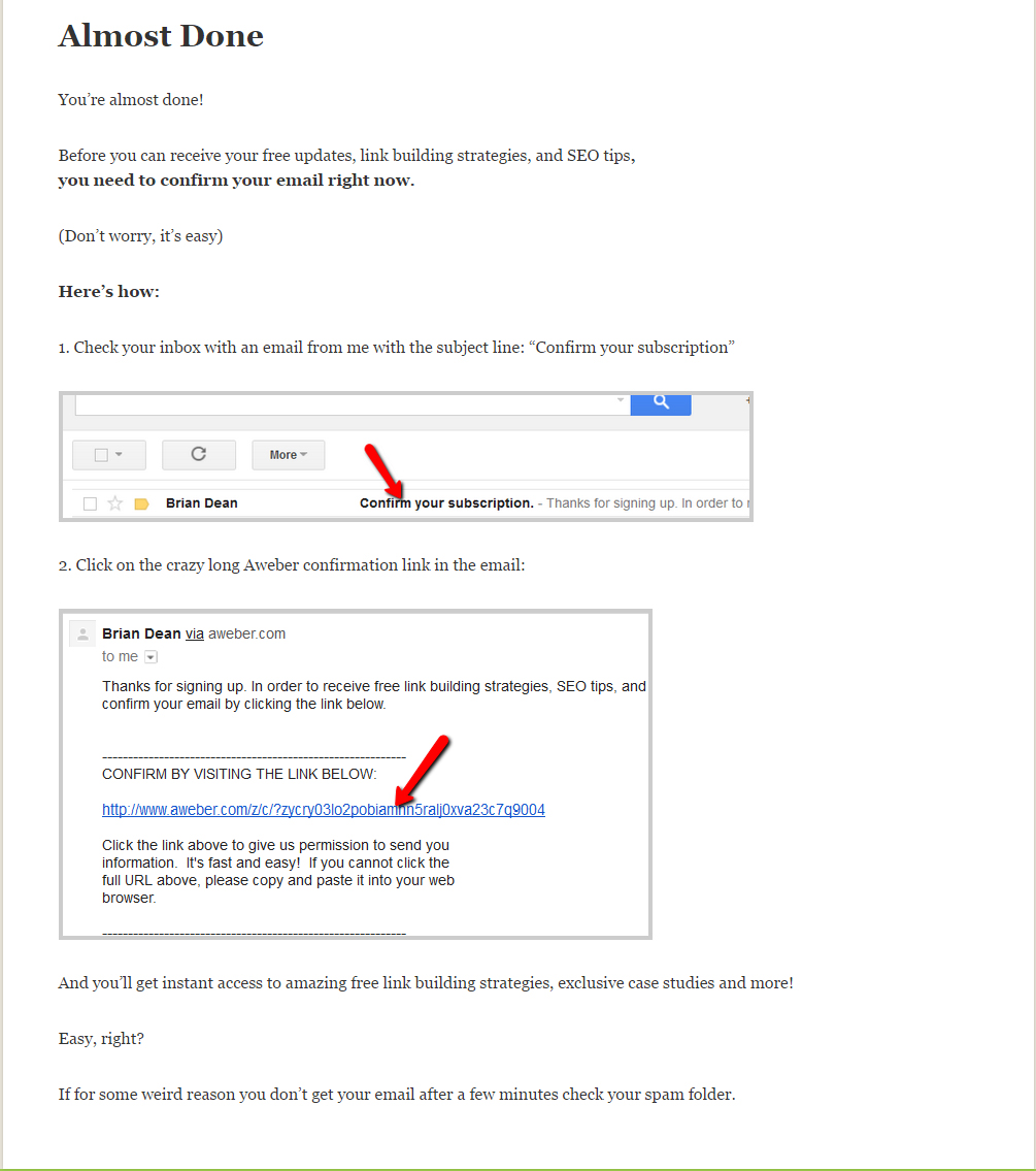 Email list building illustration