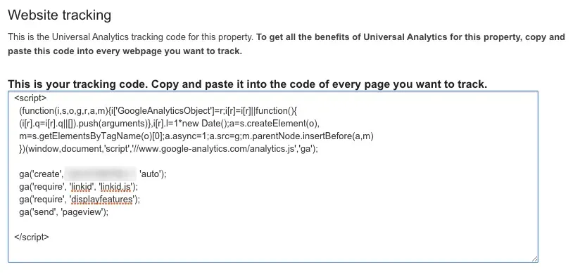 updated google analytics tracking code
